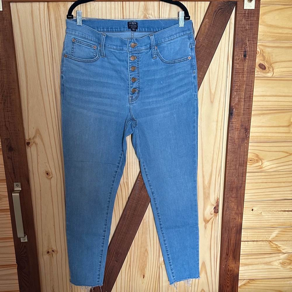 J. Crew Button-Fly Skinny Jeans in Blue